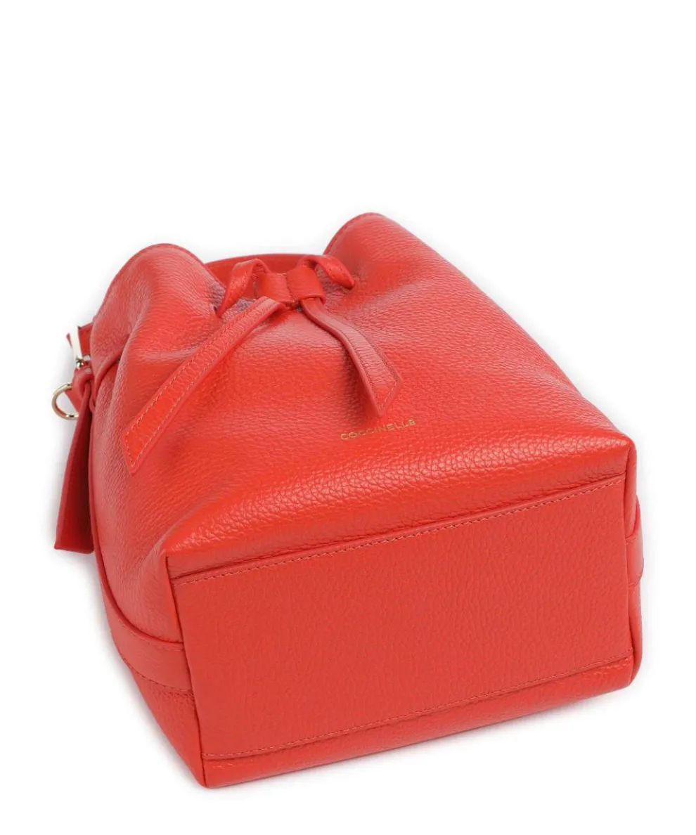 Malory Bucket bag genarbtes Leder orange