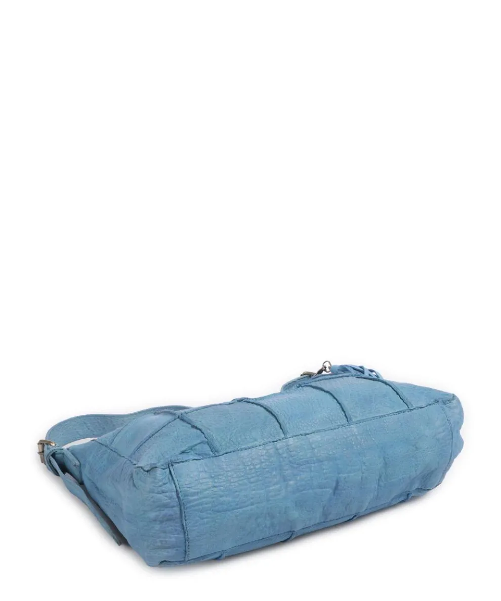 Malvengasse 5 Schultertasche genarbtes Leder blau