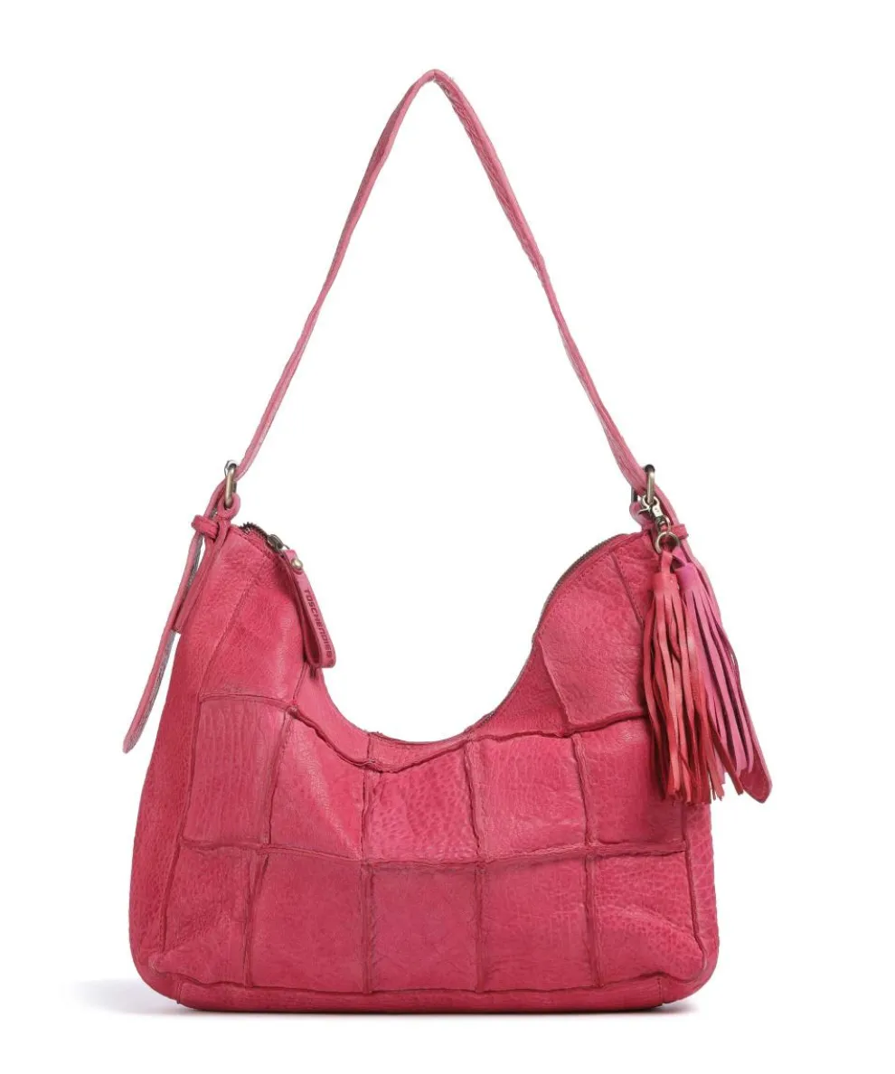 Malvengasse 5 Schultertasche genarbtes Leder pink