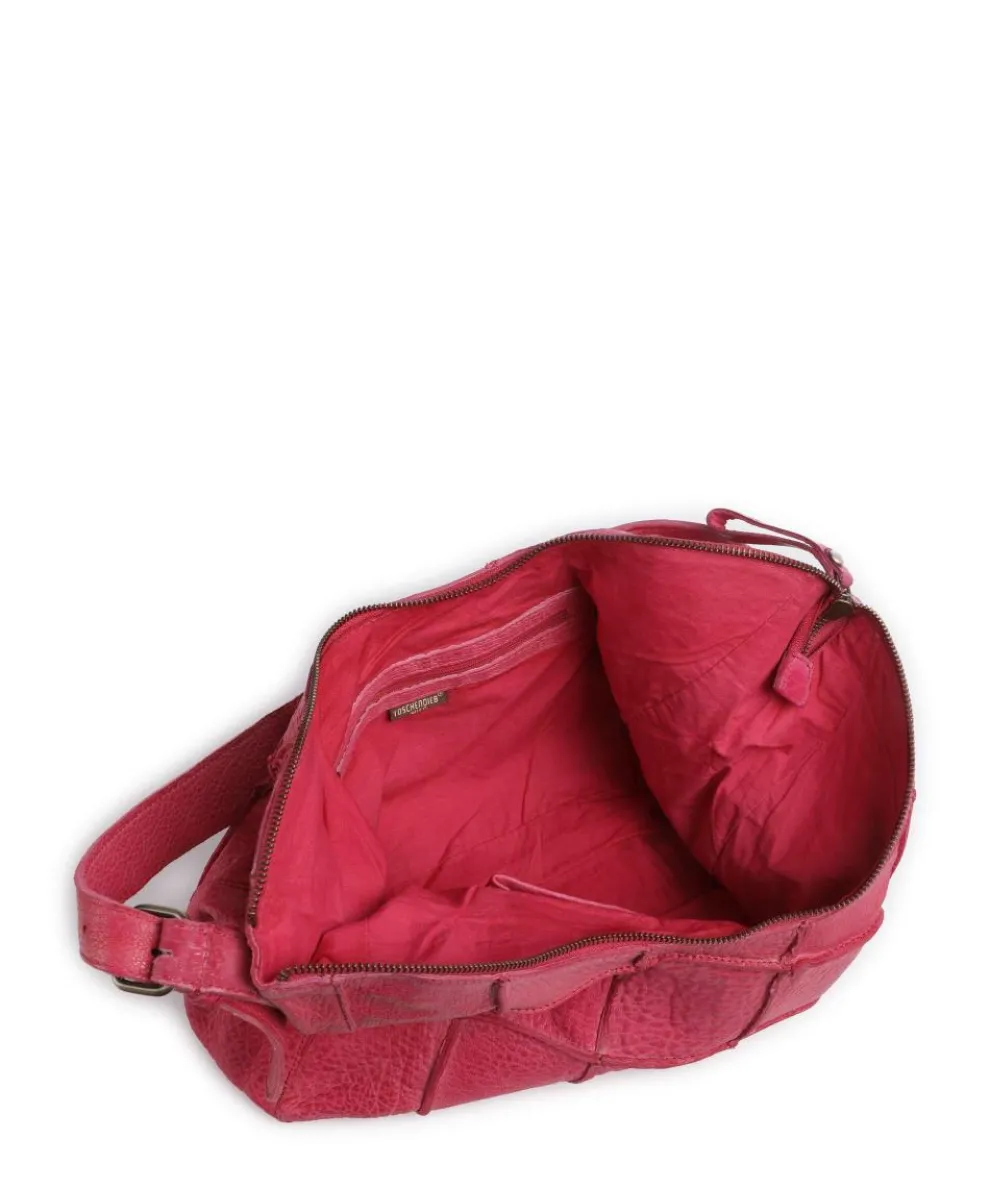 Malvengasse 5 Schultertasche genarbtes Leder pink