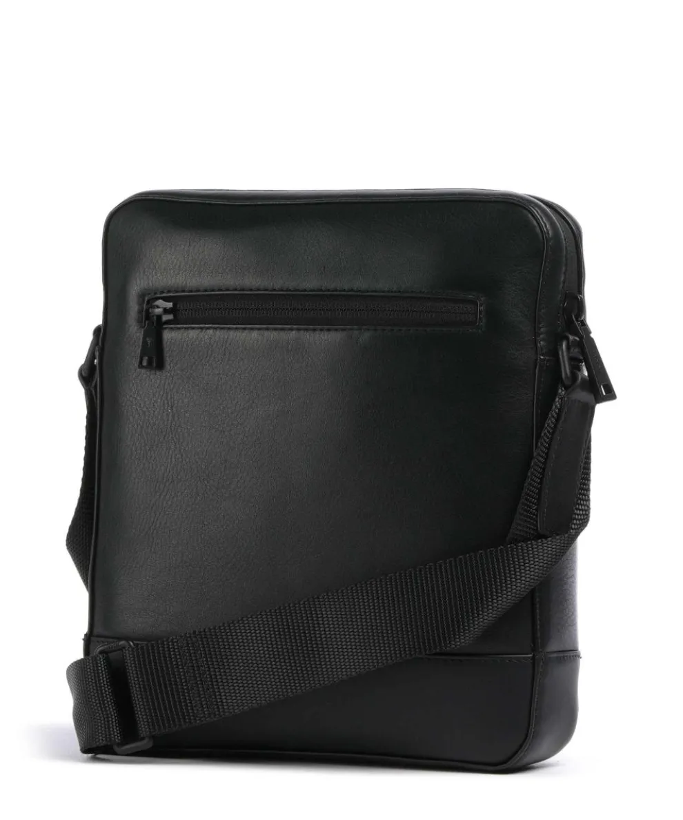 Manciano Remus Umhängetasche fein genarbtes Leder schwarz