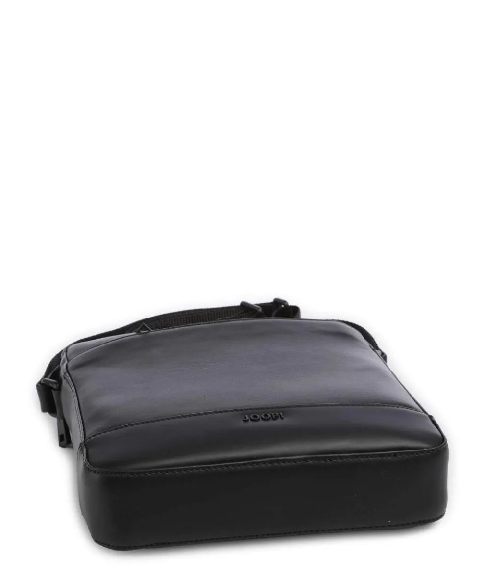 Manciano Remus Umhängetasche fein genarbtes Leder schwarz