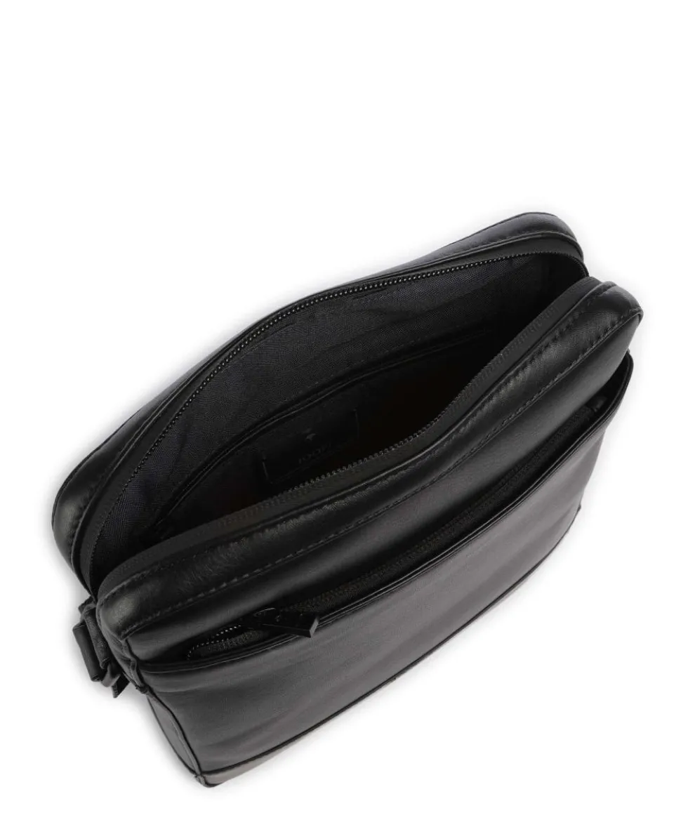Manciano Remus Umhängetasche fein genarbtes Leder schwarz