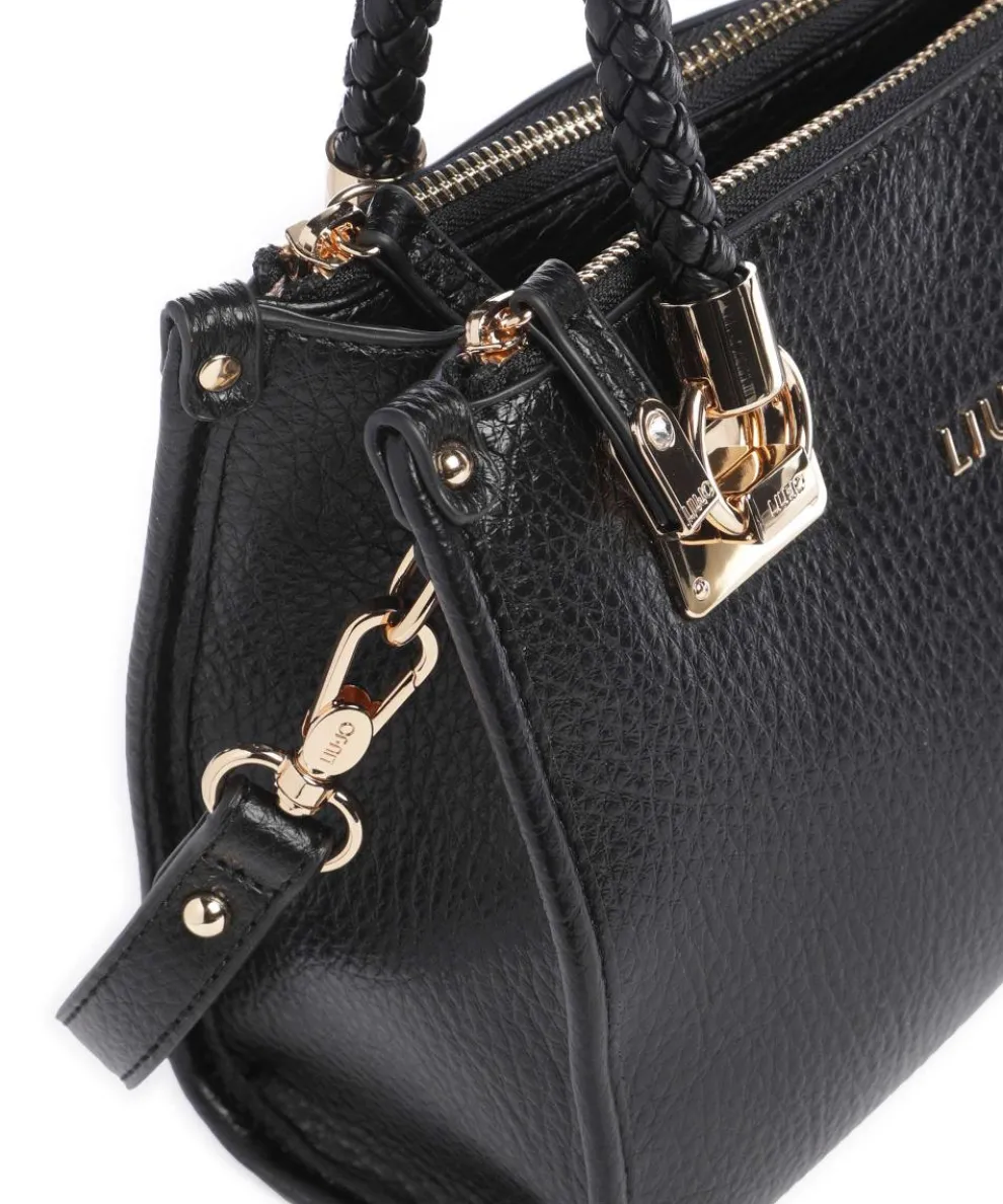 Manhattan S Handtasche Lederimitat schwarz