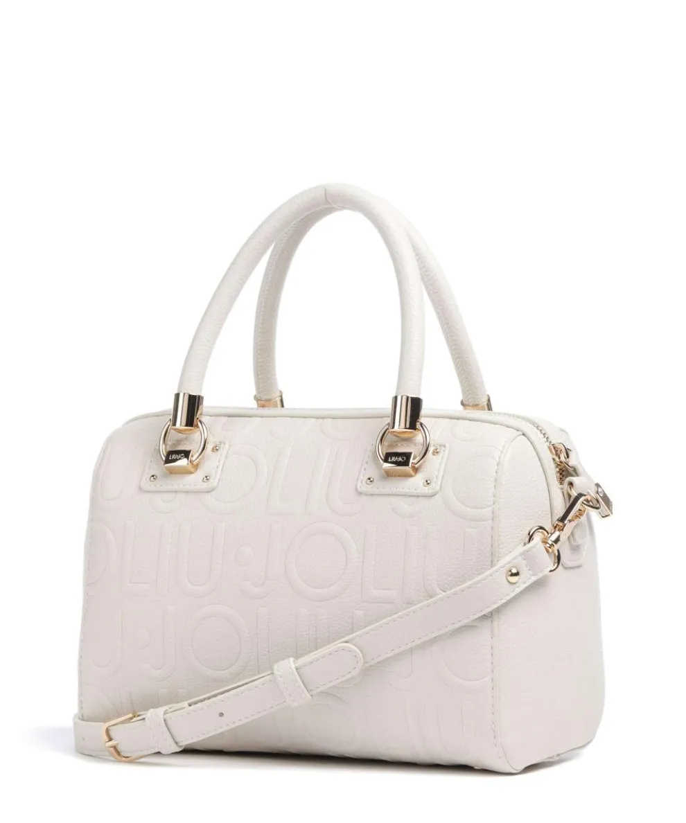 Manhattan S Handtasche Lederimitat elfenbein