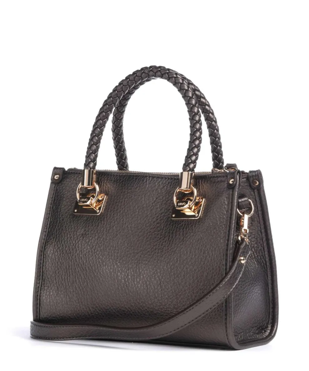 Manhattan S Handtasche Lederimitat dunkelbraun