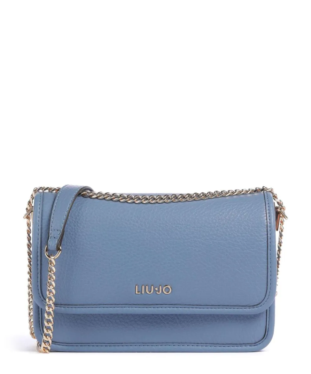 Manhattan S Schultertasche Lederimitat blaugrau