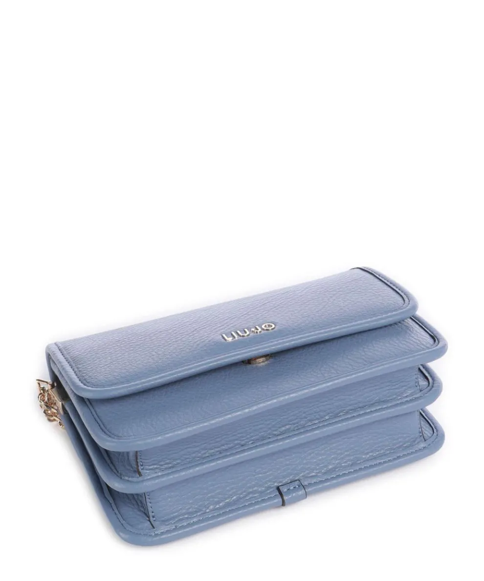 Manhattan S Schultertasche Lederimitat blaugrau