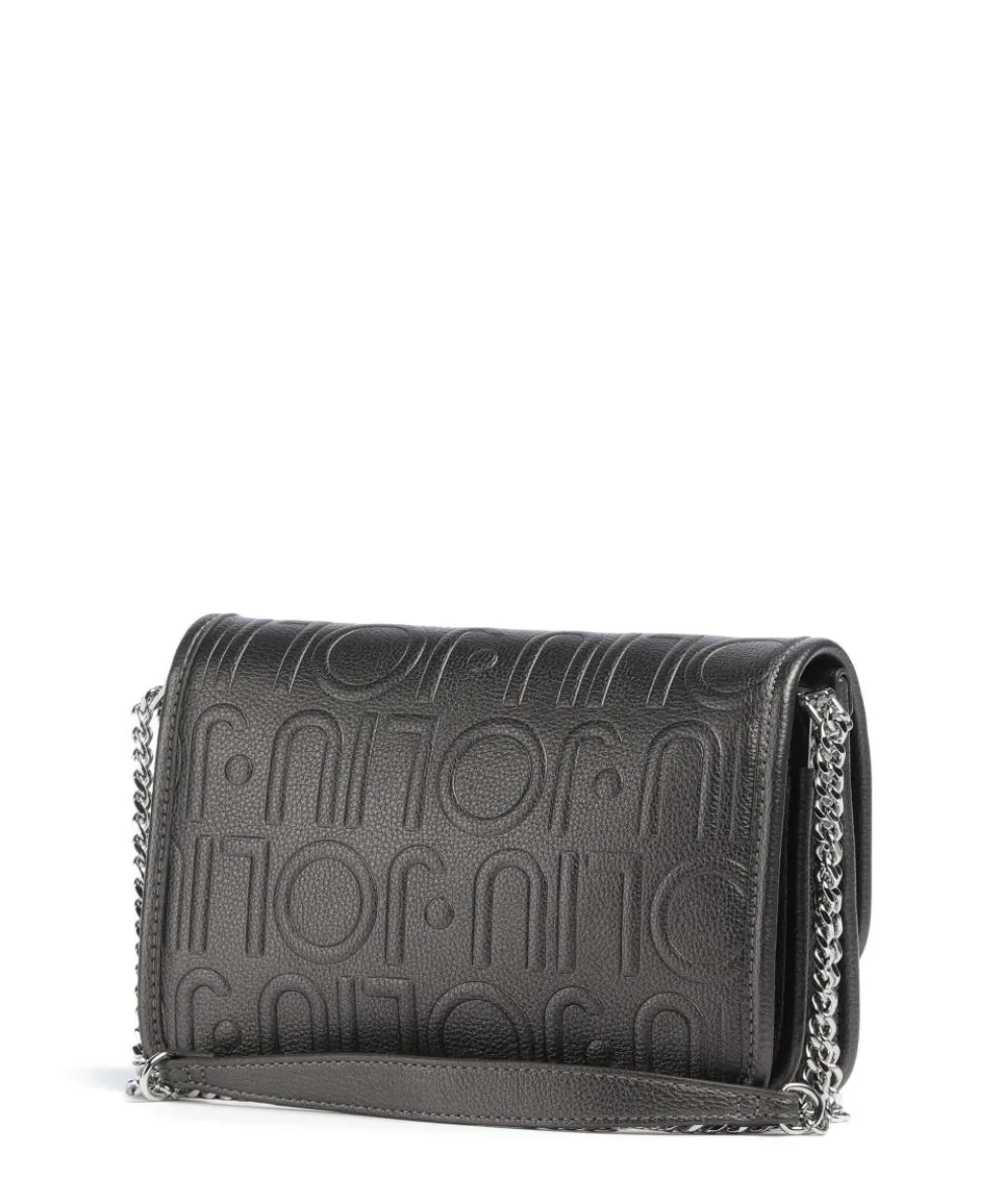 Manhattan S Schultertasche Lederimitat dunkelgrau