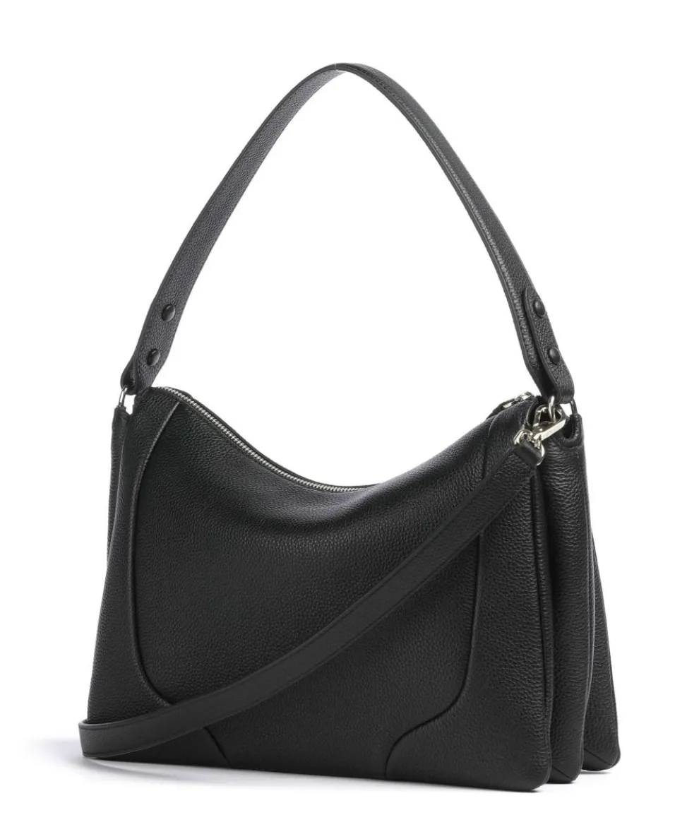 Mara M Beuteltasche genarbtes Rindsleder schwarz