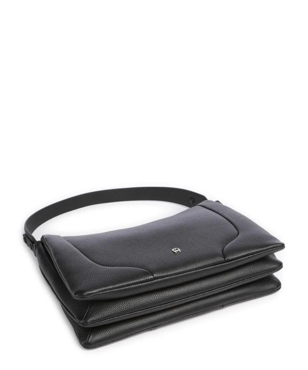 Mara M Beuteltasche genarbtes Rindsleder schwarz