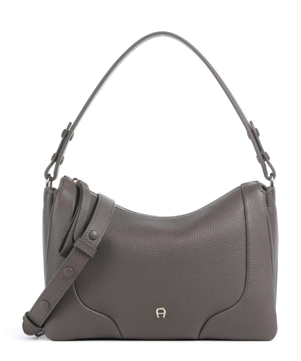 Mara S Beuteltasche genarbtes Rindsleder taupe