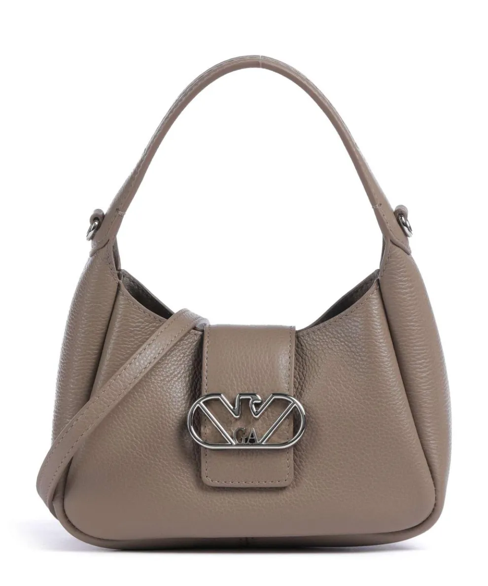 Mary-O Schultertasche genarbtes Rindsleder taupe