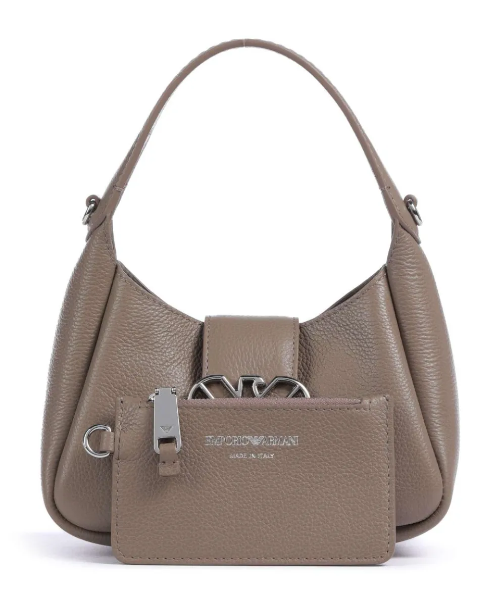 Mary-O Schultertasche genarbtes Rindsleder taupe
