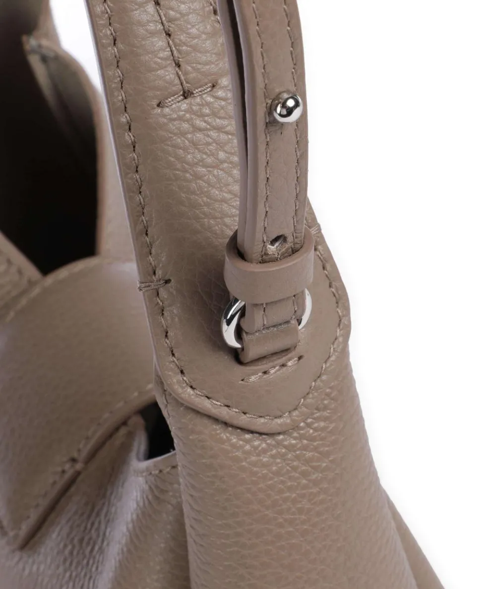 Mary-O Schultertasche genarbtes Rindsleder taupe