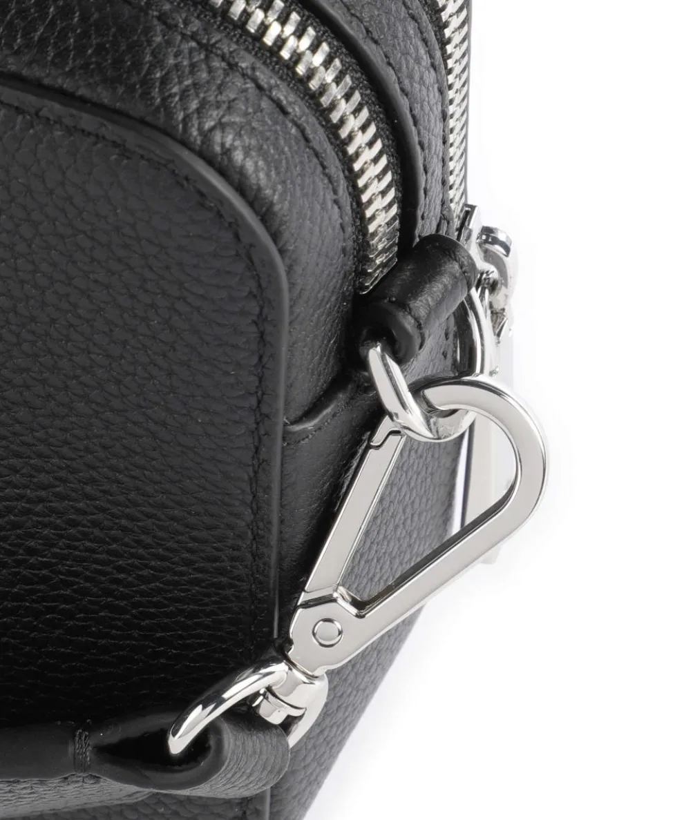 Matteo Umhängetasche genarbtes Rindsleder schwarz