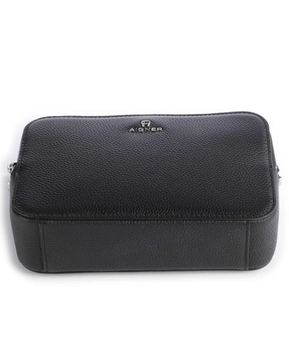 Matteo Umhängetasche genarbtes Rindsleder schwarz