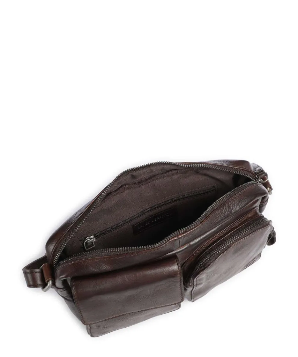 Apache Sara Umhängetasche genarbtes Leder dunkelbraun