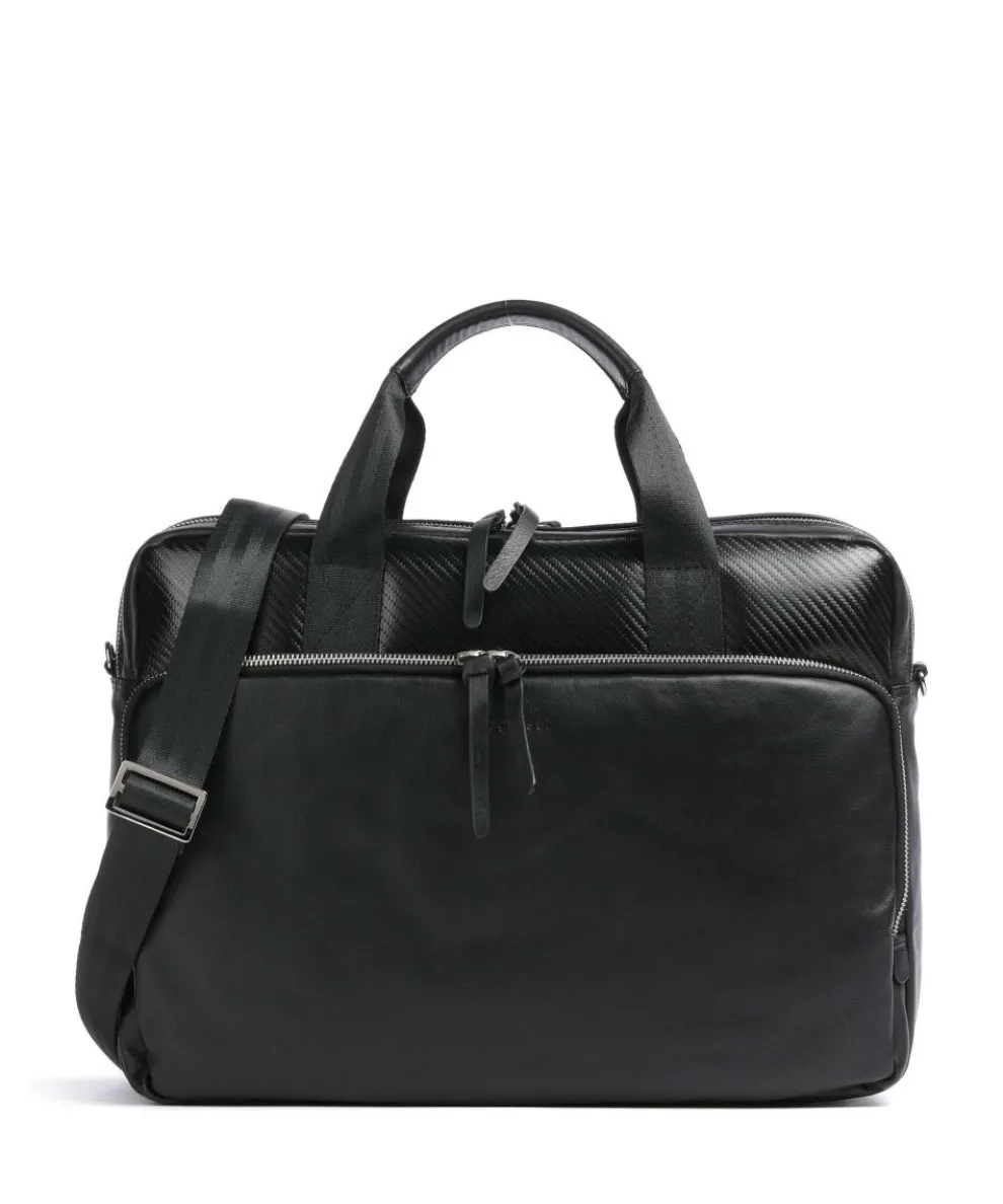 Comet Aktentasche 15″ fein genarbtes Rindsleder schwarz