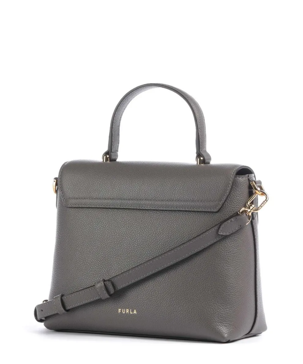 Moonlight S Handtasche genarbtes Leder dunkelgrau