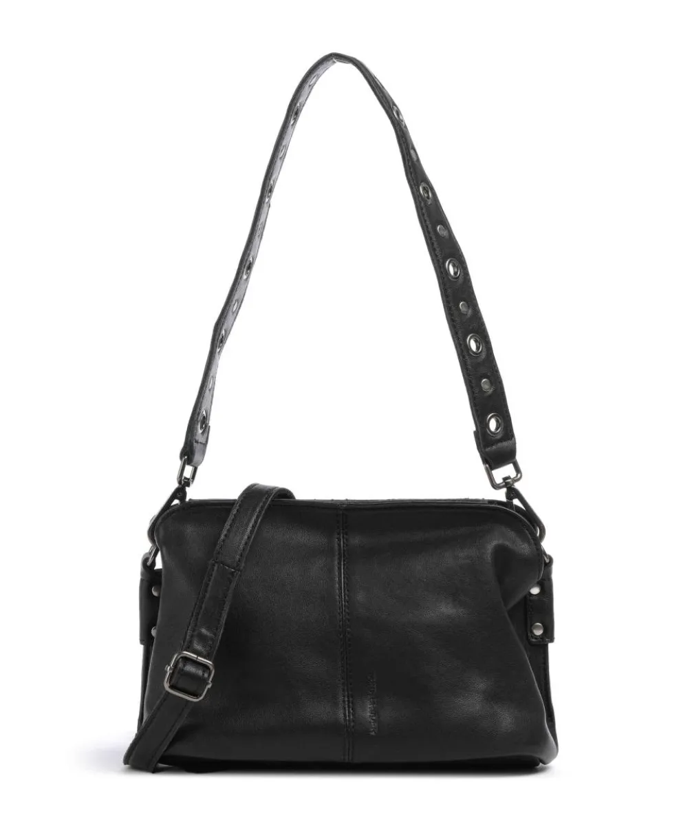 Me and My Bag Schultertasche fein genarbtes Leder schwarz