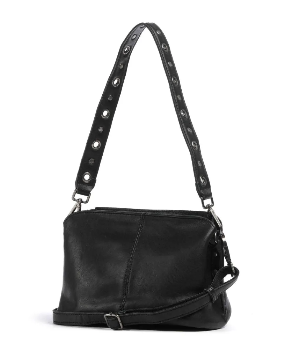 Me and My Bag Schultertasche fein genarbtes Leder schwarz