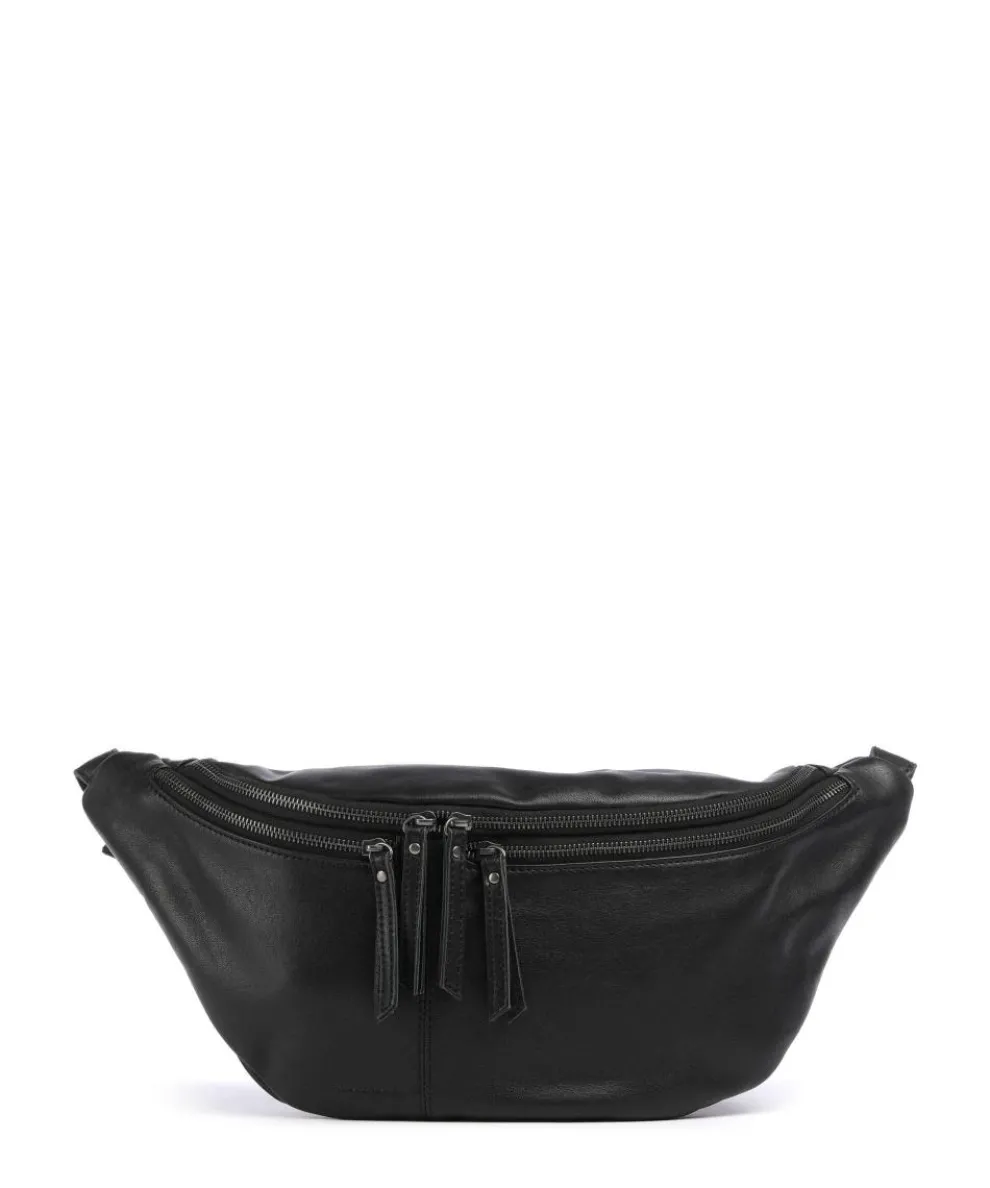 Me and My Bag Umhängetasche fein genarbtes Leder schwarz