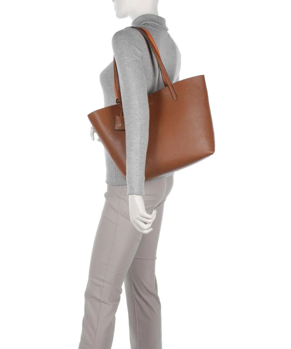 Medium Shopper Lederimitat karamellbraun