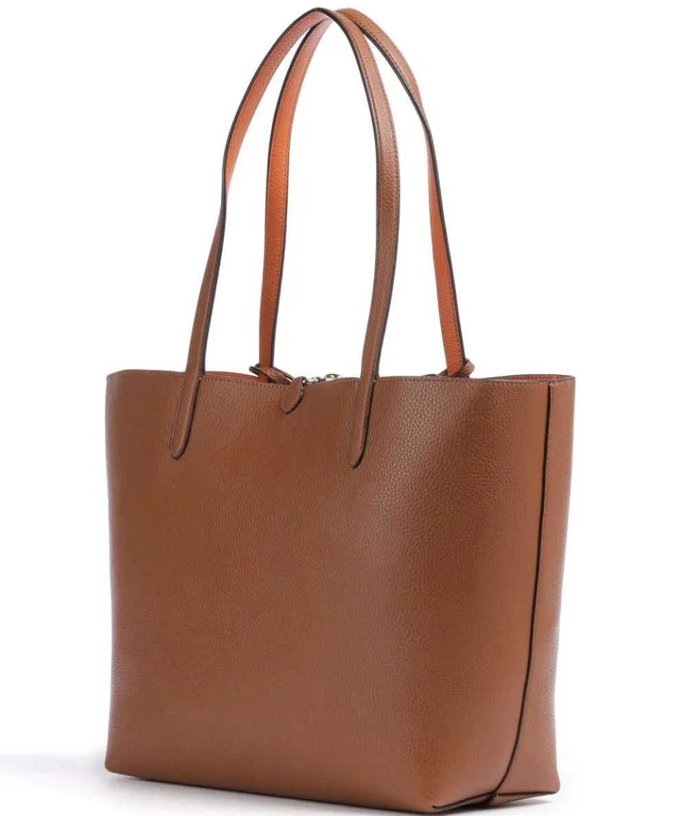 Medium Shopper Lederimitat karamellbraun