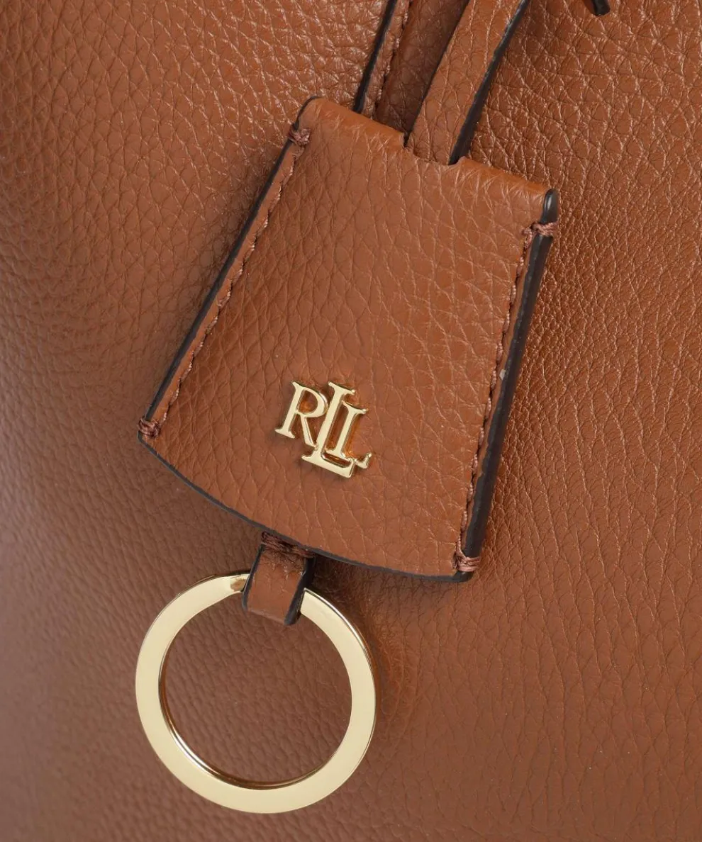 Medium Shopper Lederimitat karamellbraun