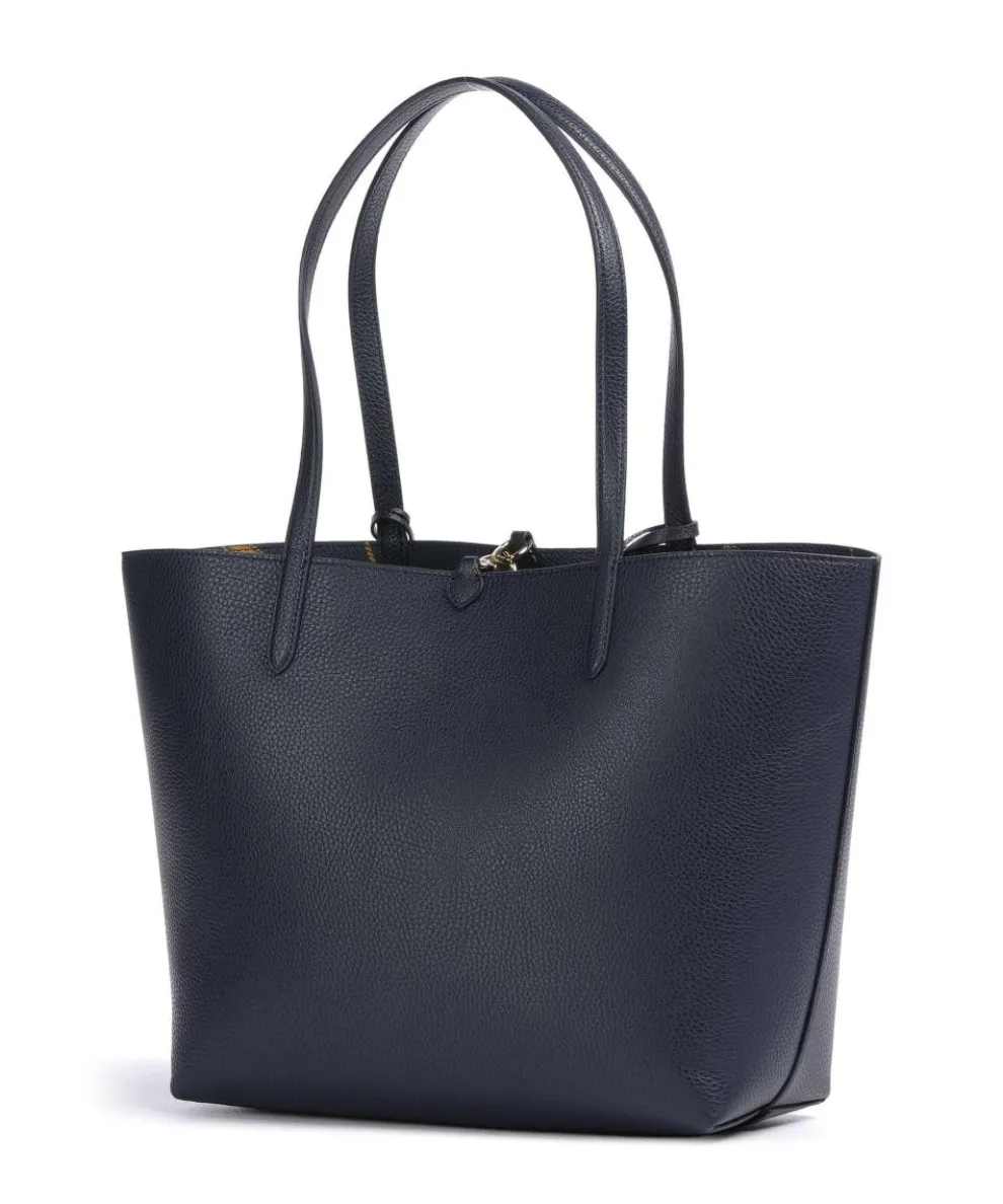 Medium Shopper Lederimitat navy