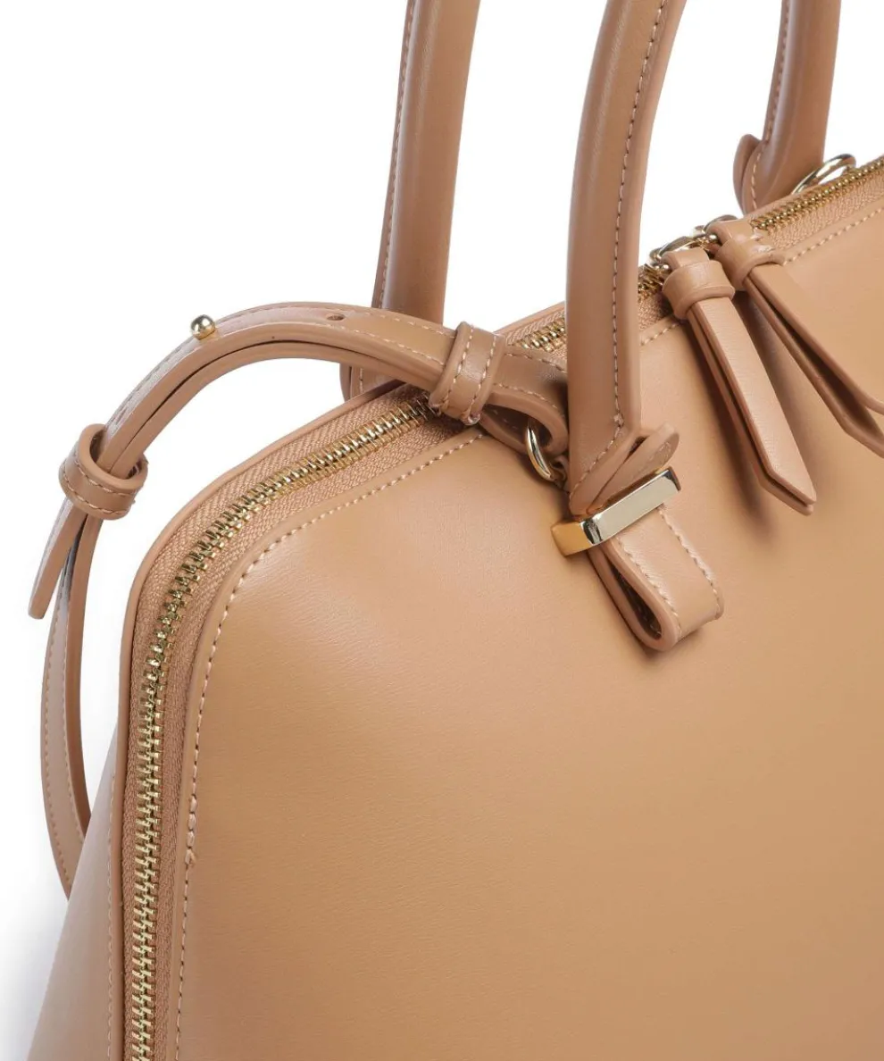 Megan L Handtasche Lederimitat hellbraun