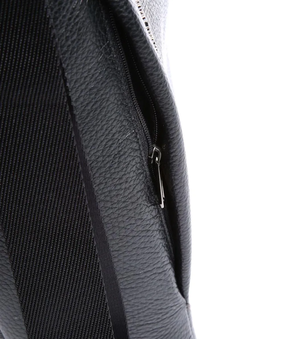 Mellow Leather Rucksack-Tasche genarbtes Kalbsleder schwarz