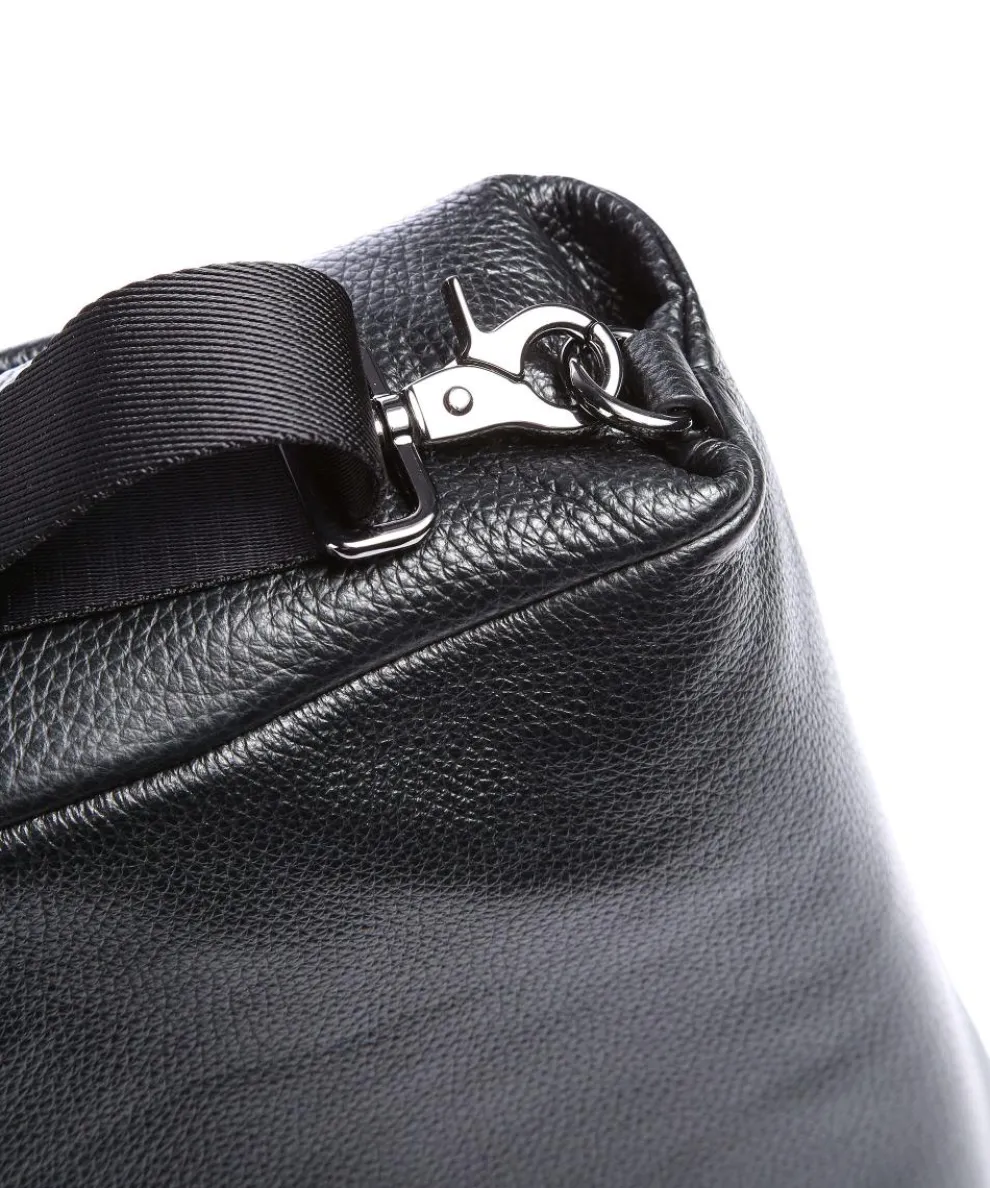 Mellow Leather Rucksack-Tasche genarbtes Kalbsleder schwarz