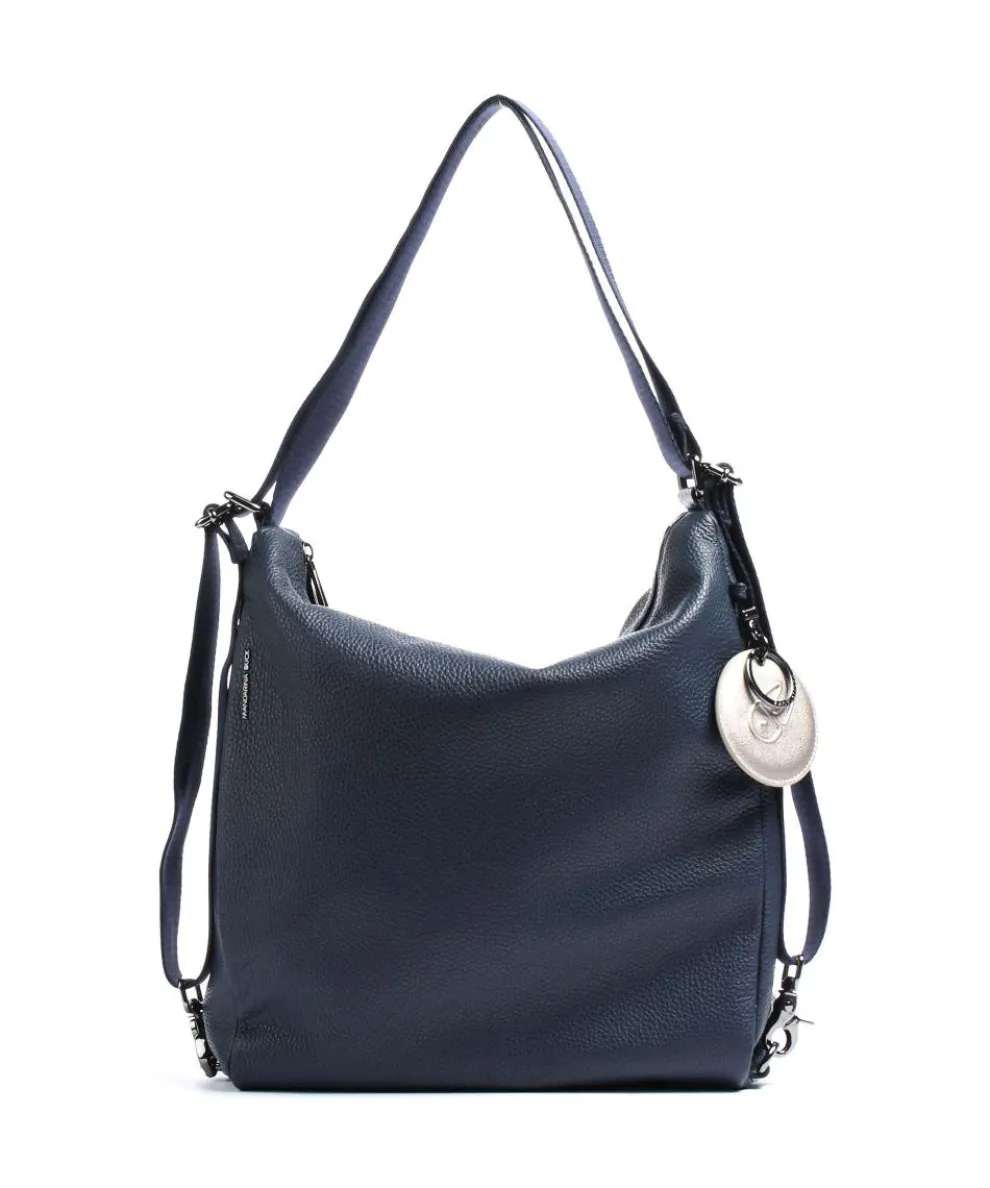 Mellow Leather Rucksack-Tasche genarbtes Kalbsleder navy