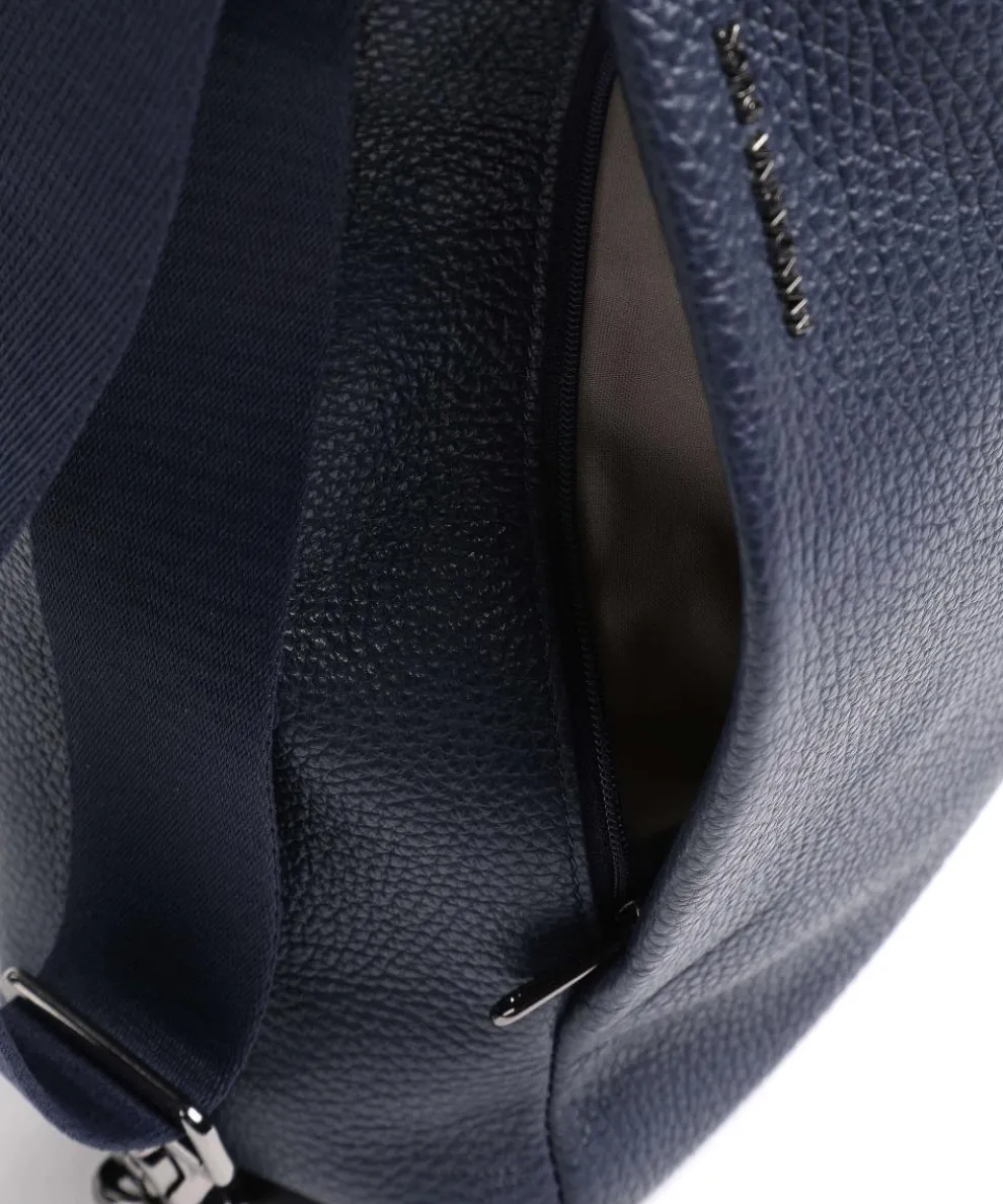 Mellow Leather Rucksack-Tasche genarbtes Kalbsleder navy