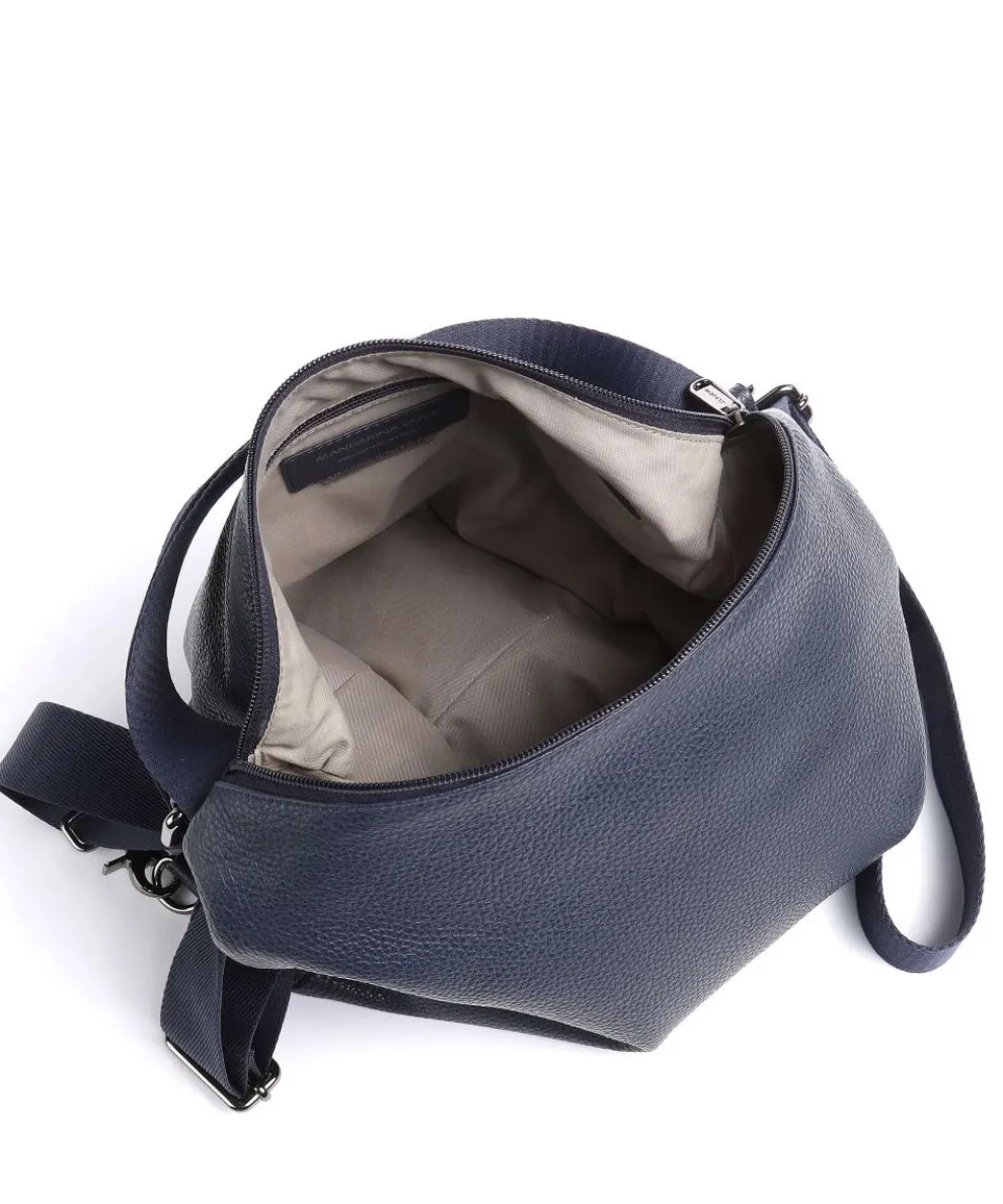 Mellow Leather Rucksack-Tasche genarbtes Kalbsleder navy