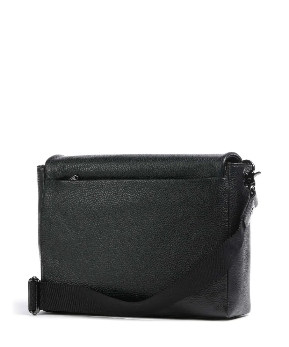 Mellow Leather Schultertasche genarbtes Rindsleder schwarz