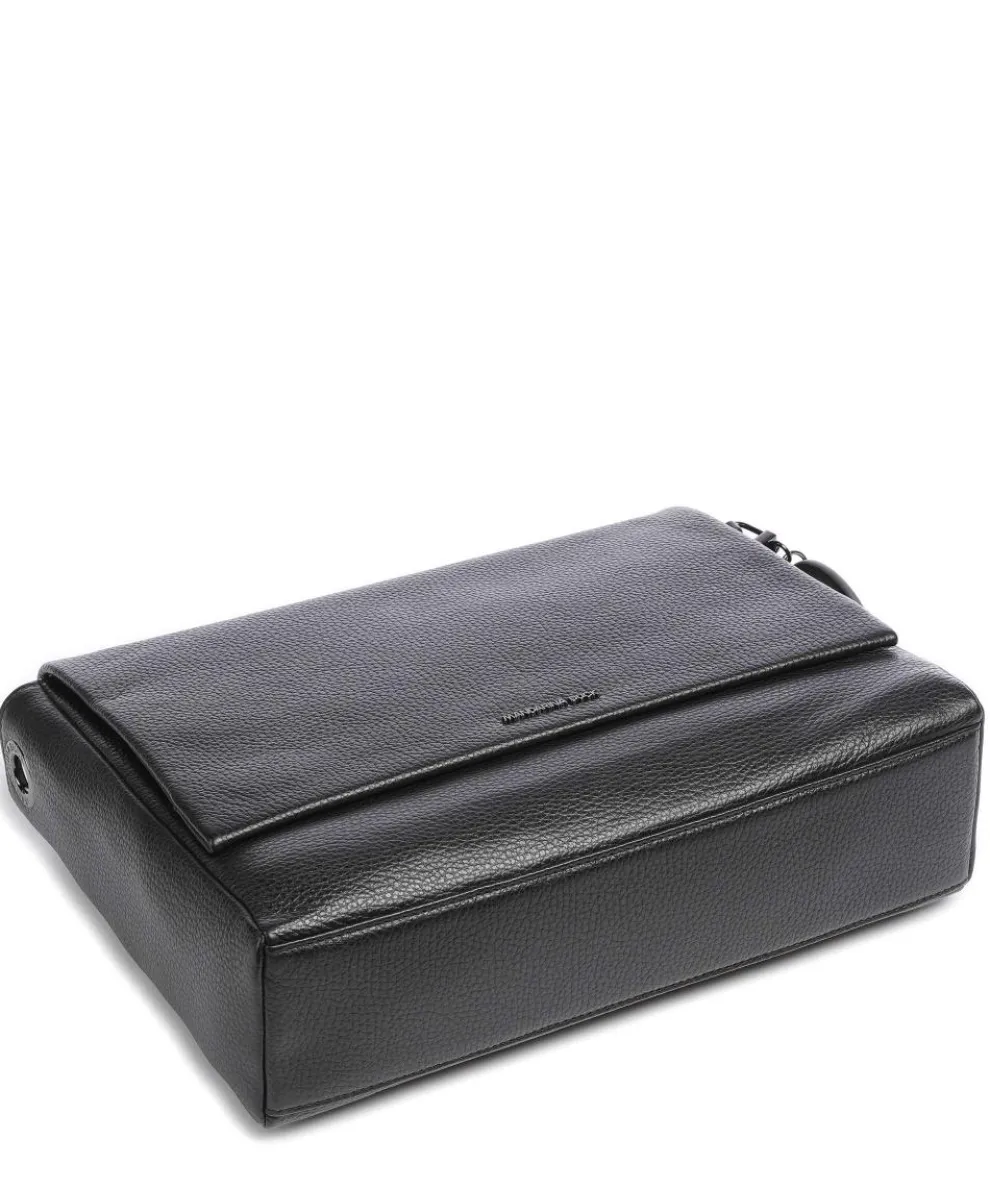 Mellow Leather Schultertasche genarbtes Rindsleder schwarz