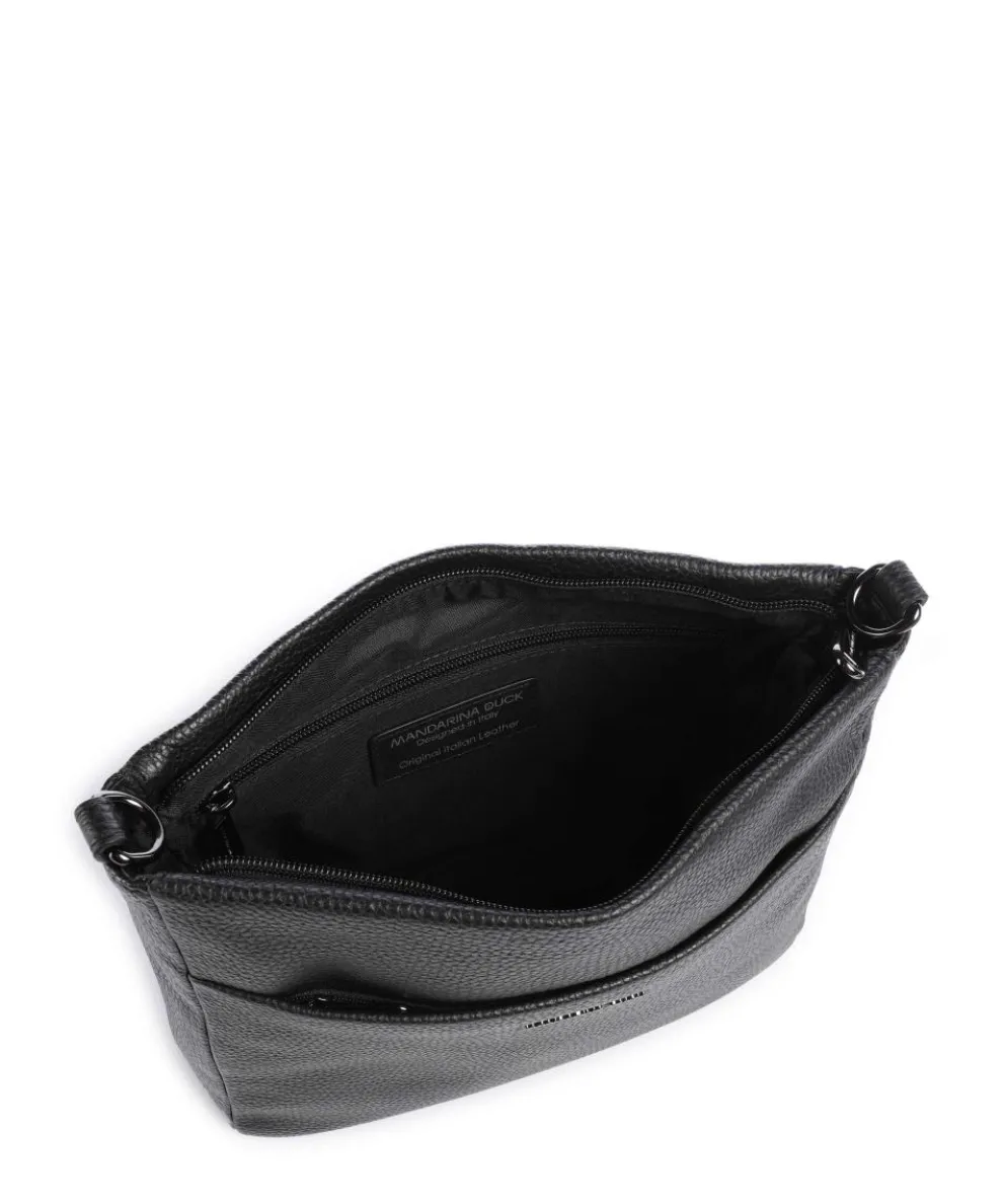 Mellow Leather Umhängetasche genarbtes Kalbsleder schwarz