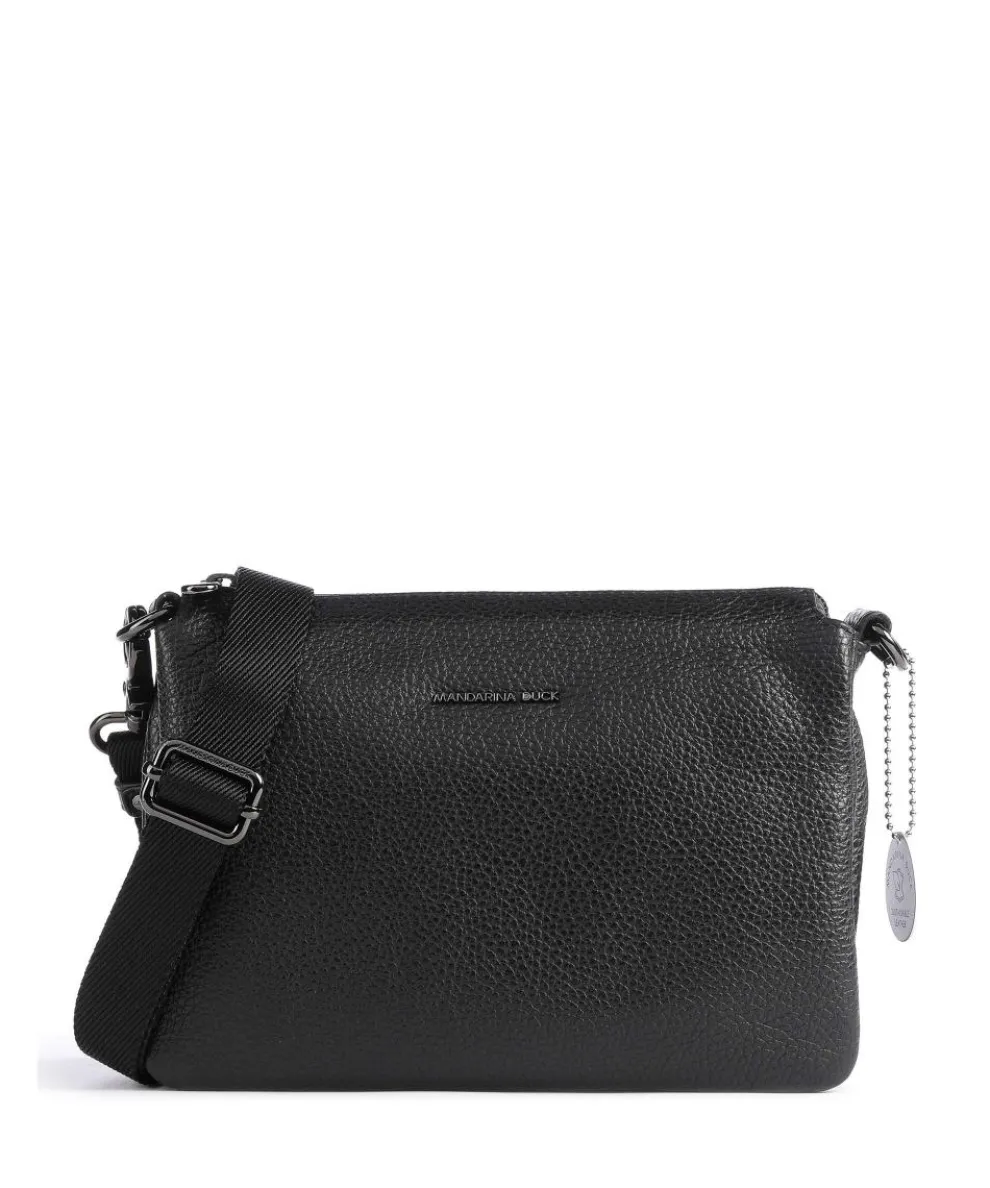 Mellow Leather Umhängetasche genarbtes Kalbsleder schwarz