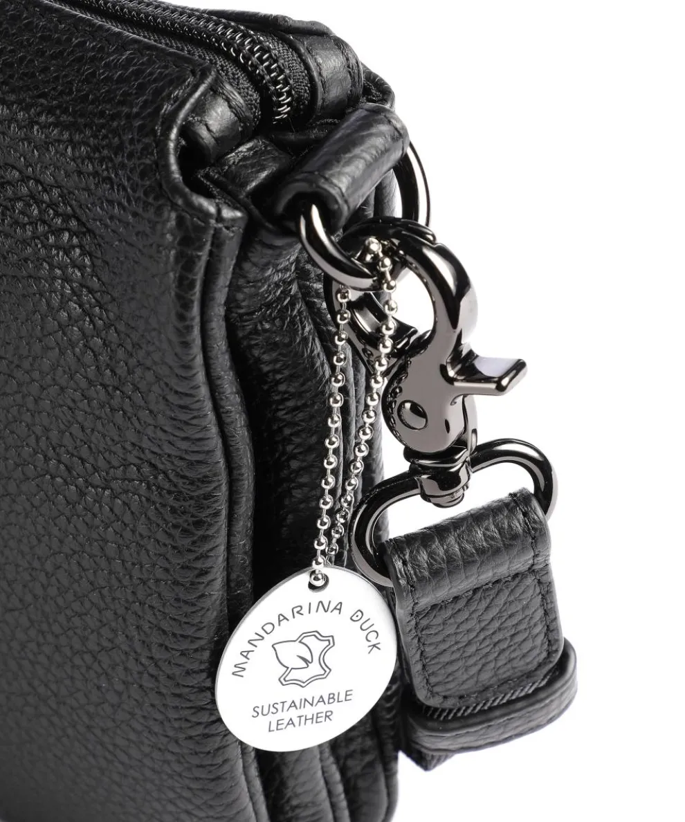 Mellow Leather Umhängetasche genarbtes Kalbsleder schwarz