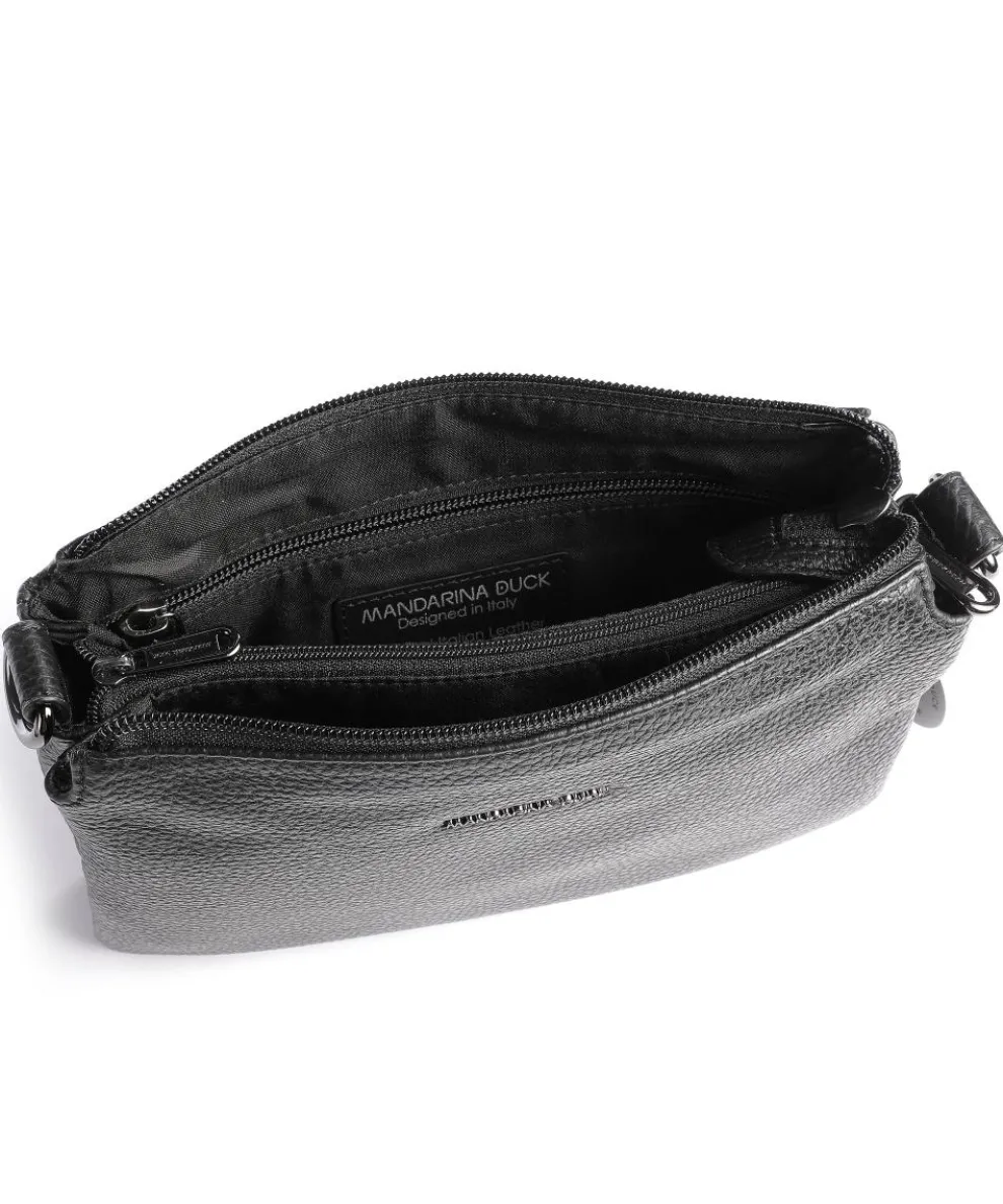 Mellow Leather Umhängetasche genarbtes Kalbsleder schwarz