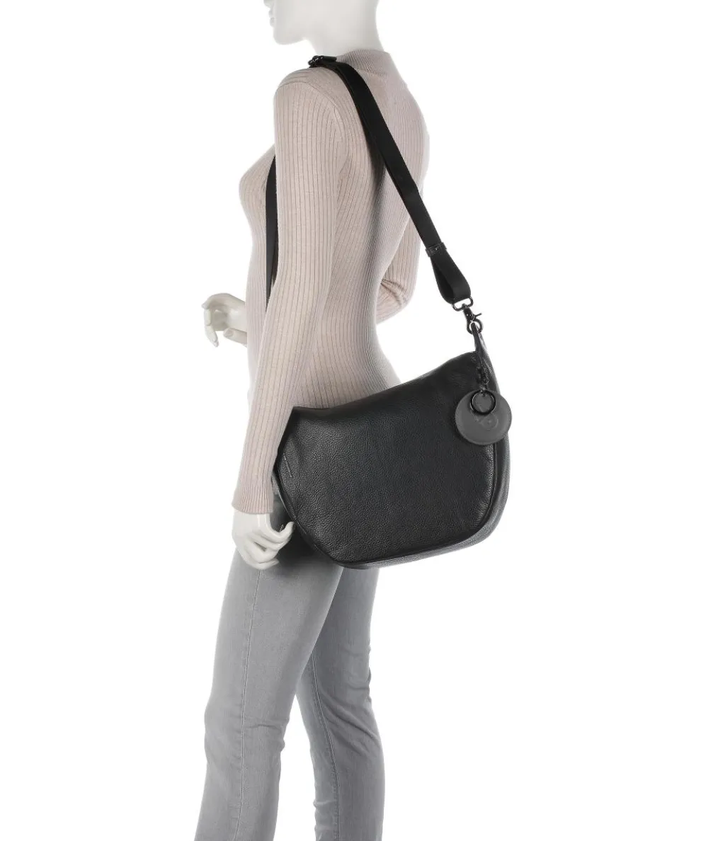 Mellow Leather Umhängetasche genarbtes Kalbsleder schwarz