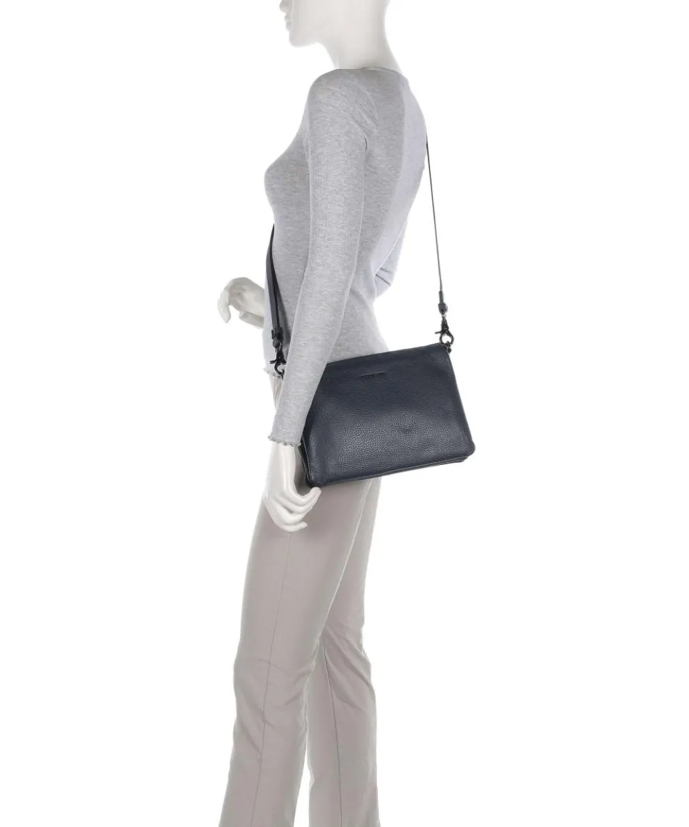 Mellow Leather Umhängetasche genarbtes Kalbsleder dunkelblau