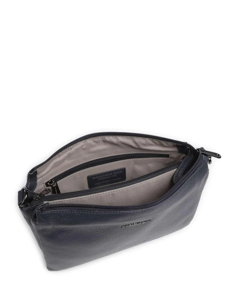 Mellow Leather Umhängetasche genarbtes Kalbsleder dunkelblau