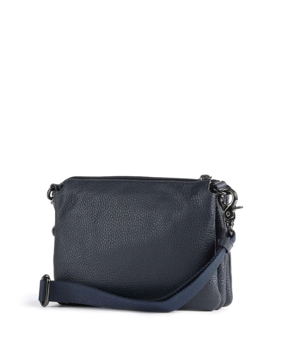 Mellow Leather Umhängetasche genarbtes Kalbsleder navy