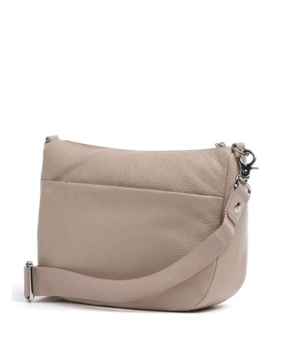 Mellow Leather Umhängetasche genarbtes Kalbsleder taupe