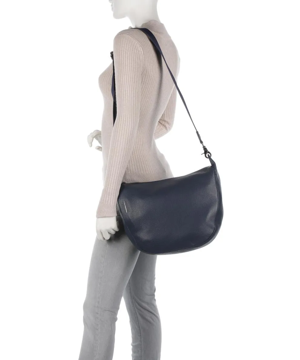 Mellow Leather Umhängetasche genarbtes Kalbsleder navy