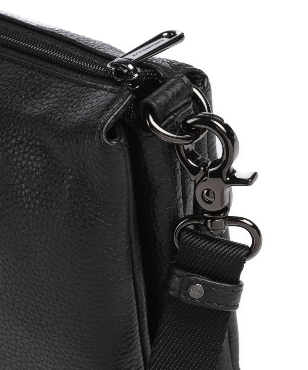 Mellow Leather Umhängetasche genarbtes Kalbsleder schwarz